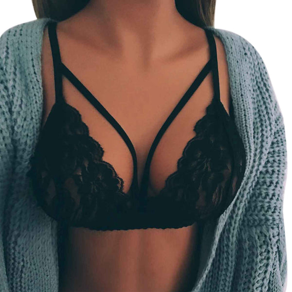 Lace Hollow StrapPush Up Bra